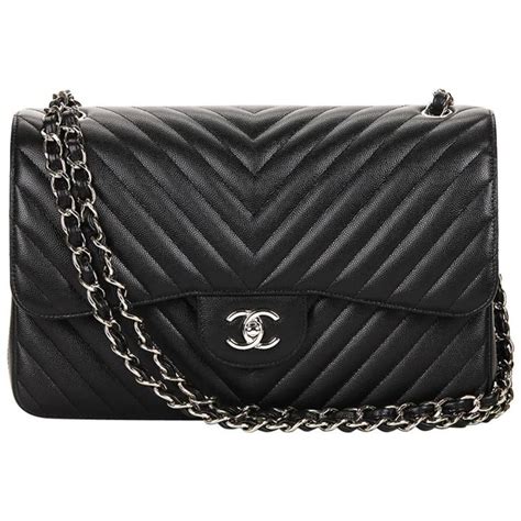 chanel chevron black caviar|Chanel Black Chevron.